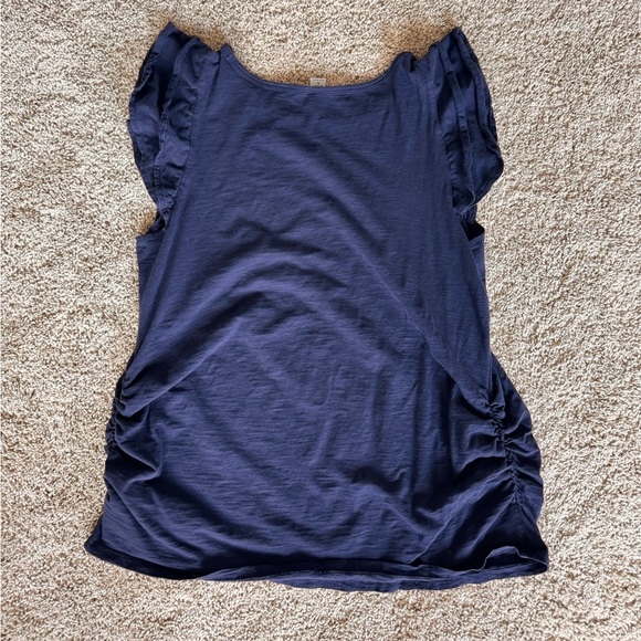 Old Navy Dark Blue Ruffle Sleeve Tee Maternity Top – Size XL – Flutter Sleeve - Picture 7 of 7